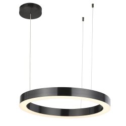 Tytanowa lampa wisząca okrąg 60cm LED nowoczesna uniwersalna minimalistyczna ściemnialna na pilota CIRCLE ST-8848-60 black Step Into Design