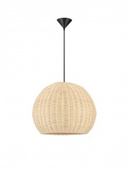 Lampa wisząca rattanowa okrągła boho rustykalna industrialna nad stół do salonu sypialni ściemnialna Luces Exclusivas 9586665