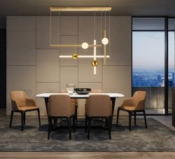 Dekoracyjna lampa wisząca LED mosiądz 110cm O-LINE ST-1691L-4 Step Into Design
