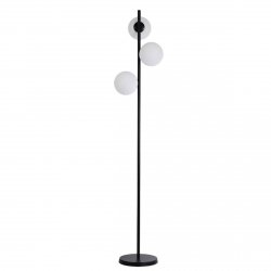Elegancka nowoczesna czarna lampa stojąca podłogowa białe szklane kule DORADO  LP-002/3F BK Light Prestige