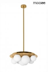 Designerska Lampa Wisząca BACARDI Złota Białe Szklane Klosze 