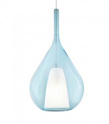 Szklana niebieska lampa wisząca nowoczesna designerska salonowa dekoracyjna Kalique sp1-3 d28 359816 Ideal Lux 