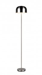 Nowoczesna dekoracyjna lampa podłogowa LED srebrna półokrągły klosz minimalistyczna klasyczna metalowa ściemnialna JEFF R49151107 Rl