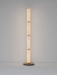 Dekoracyjna lampa podłogowa LED szklana tuba imitująca wzór drewna designerska ANENTO LE45822 Luces Exlusivas