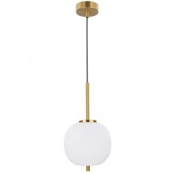 Nowoczesna ZŁOTA Lampa Wisząca Biała Kula PILAR LE41757 LUCES EXCLUSIVAS