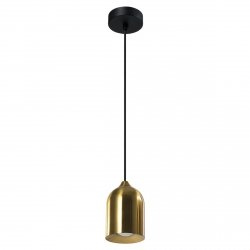 Prosta elegancka czarno złota lampa wisząca metalowa loftowa minimalistyczna NILO LP-0110/1P GD LIGHT PRESTIGE