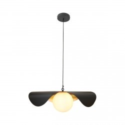  Lampa wisząca ozdobna aluminiowa czarna industrialna designerska elegancka mleczny szklany klosz ENZO ST-F22020601-D80 black Step Into Design