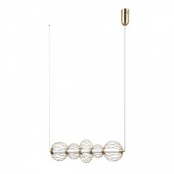 Złota  lampa wisząca nowoczesna druciana listwa led Rabel Italux PND-344221-5-HBR