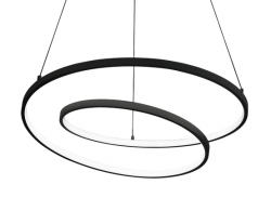 Designerska czarna lampa wisząca LED okrągła ring nowoczesna dekoracyjna Oz sp d60 on-off 2700k 342351 Ideal Lux 