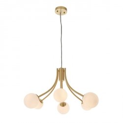 Nowoczesna Lampa Wisząca Mosiądz Kremowe Klosze Kule BLOOM 92217 ENDON