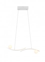 Nowoczesna lampa wisząca LED biała falista listwa z kulami zmiana barwy światła NAPOLI 337910231 Trio