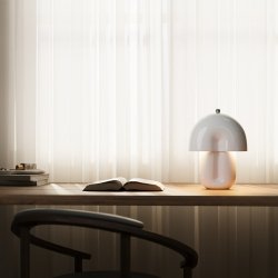 Dekoracyjna lampka stołowa ceramiczny grzybek LED biała designerska na komodę Hope MOD479TL-L14W3K Maytoni