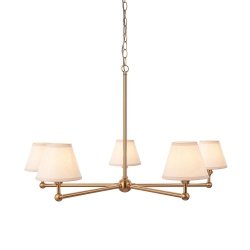 Klasyczna lampa wisząca abażurowa mosiężna minimalistyczna uniwersalna Santiago & Ivy 115021 ENDON