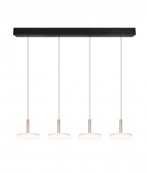 Minimalistyczna Lampa Wisząca Szklane Klosze Brązowa Coffee Listwa LED 7W CELESTE TRIO 354910465