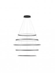 Lampa wisząca LED aluminiowa czarna ringi pierścienie designerska nowoczesna możliwość ściemniania RESCARO LE45446 Luces Exclusivas
