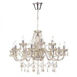 Szklany Żyrandol Świecznikowy Glamour Kryształowe Elementy RAPHAEL RAP1206 DAR LIGHTING