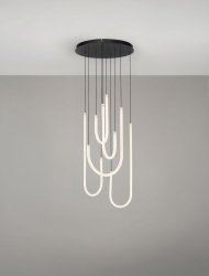 Lampa wisząca LED czarna geometryczny zwis designerska nowoczesna ściemnialna Luces Exclusivas