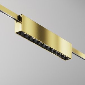 Ścieżka świetlna lampa szynowa LED prostokątna aluminium mosiądz Points MAYTONI TR150-1-12W2.7K-M-BS-DE