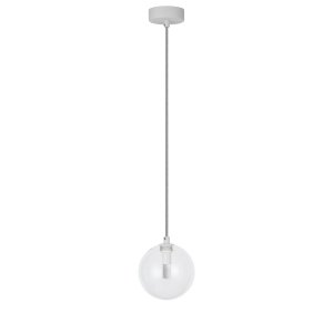 Biała molekularna lampa wisząca transparentny szklany klosz 12cm BUBBLES 1 AZ5953 + AZ5955 Azzardo 