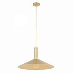 Lampa wisząca zwis pojedynczy talerz Capri S Sigma 41006 złoty jadalniana nad stół