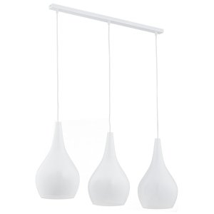Nowoczesna elegancka szklana lampa wisząca biała 3-płomienna listwa SANTANA 1408 Argon