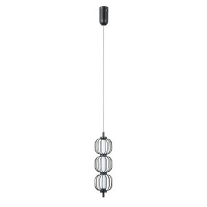 Czarna lampa wisząca nowoczesna Pedro Italux PND-34405-3V-BK