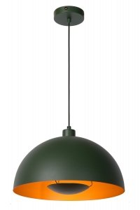 Ciemno zielona dekoracyjna lampa wisząca metalowy klosz SIEMON 45496/01/33 LUCIDE