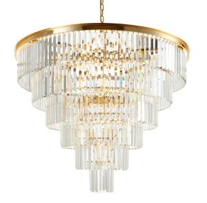 Lampa wisząca kryształowa złota okrągła 100cm glamour designerska elegancka nowoczesna ponadczasowa SPLENDORE DN915-100 Step Into Design