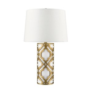 Lampa stołowa Arabella 1 źródło światła postarzane złoto biały abażur GN-ARABELLA-TL-G ELSTEAD LIGHTING