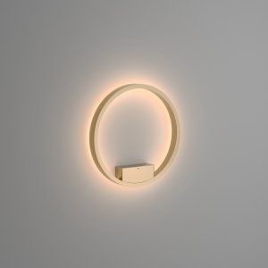 Nowoczesny designerski kinkiet ścienny mosiężny aluminium LED okrąg podświetlający ścianę Rim Maytoni MOD058WL-L25BS3K