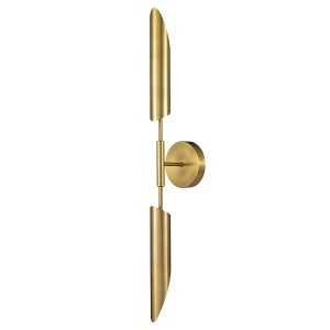 Designerski nowoczesny kinkiet ścienny stylowy 76cm podłużny złoty metalowy podświetlający ścianę MIKA-2 ST-F085 Step Into Design