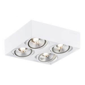 Stylowy plafon kostka lampa sufitowa biała elegancka nowoczesna minimalistyczna poczwórna RODOS PLUS 1744 Argon