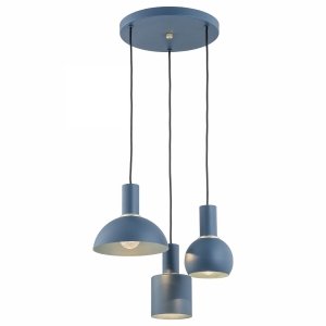 Designerski żyrandol kaskadowy lampa wisząca na okrągłej podsufitce kielichy różne kształty granat SINES 1471 Argon 