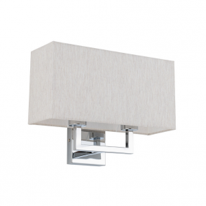 Kinkiet hotelowy do sypialni w kolorze chrom z kremowym abażurem HOTEL MOOD 11784 Nowodvorski Lighting