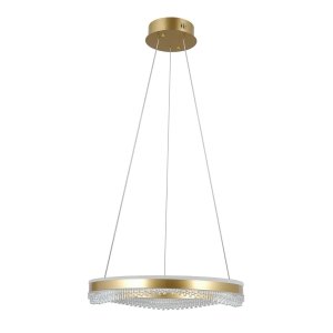Lampa wisząca okrąg z kryształkami 50cm LED złota dekoracyjna w nowoczesnym stylu zmiana barwy światła Morte PND-34535-M-GD Italux