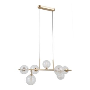 Złota lampa wisząca szklane kule nad stół wyspę TOLEDO ITALUX PND-40717-7-HBR