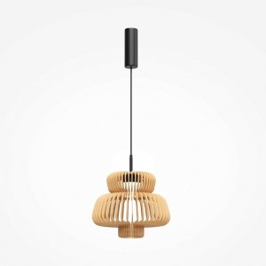 Nowoczesna lampa wisząca LED Maytoni Namiki MOD465PL-L12BK1 Drewniana jadalniana nad stół