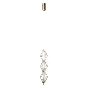 Złota lampa wisząca nowoczesna stożek led Sevil Italux PND-34403-3V-HBR