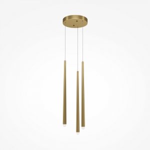Lampa wisząca sopel LED aluminium mosiężna regulacja wysokości do jadalni salonu dekoracyjna Cascade MAYTONI MOD132PL-L18BSK