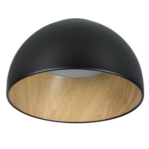 Półokrągły plafon LED czarny drewniany nowoczesny industrialny loftowy dekoracyjny uniwersalny minimalistyczny PADELLA ST-9493C/A black Step Into Design 