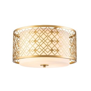 Designerski plafon Ziggy Elstead Lighting ZIGGY-F-M-LG Lakierowane złoto