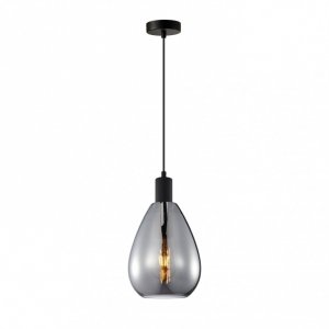 Czarna Dekoracyjna Lampa Wisząca Szklany Dymiony Klosz ZULO PND-27812-BK-SG ITALUX