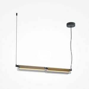 Minimalistyczna nowoczesna lampa wisząca listwa nad stół nad wyspę Flat Maytoni MOD296PL-L20BS3K