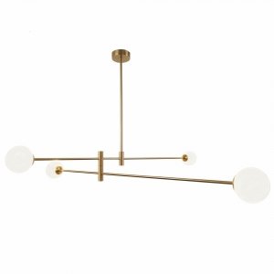 Nowoczesna Designerska Lampa Sufitowa w Stylu Art Deco Cosmo Light CAPE TOWN P04167BR w Kolorze Mosiężnym