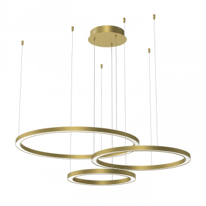 ZŁOTA Nowoczesna Lampa Wisząca RING Złote Okręgi LED Do Salonu GALAXIA ML8790 MILAGRO