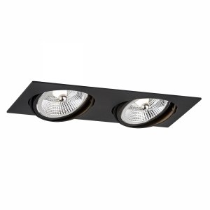 Nowoczesna minimalistyczna lampa sufitowa wpuszczana oprawa podtynkowa oczko podwójne czarny OLIMP PLUS 1047 Argon