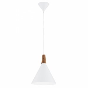 Lampa wisząca stożek ze stal lakierowanej z ciemnym drewnianym dekorem skandynawska minimalistyczna nowoczesna KEGEL 8630 Argon 