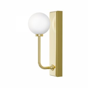 Kinkiet do łazienki w kolorze starego złota Art Deco szklana kula ERO Parette Old Gold IP44 OR85600 Orlicki Design 