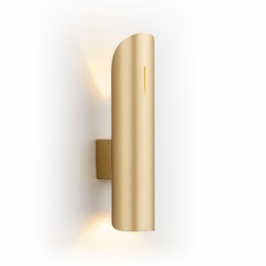 Złoty kinkiet świecący góra i dół nowoczesny designerski tubka miękkie złoto lakier soft G9 AKRON PLUS 7177 Argon