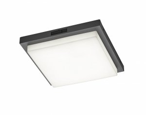 Plafon zewnętrzny LED kolor antracyt kwadratowy metalowy klasyczny uniwersalny minimalistyczny czujnik ruchu BERMEJO IP54 630369242 Trio 